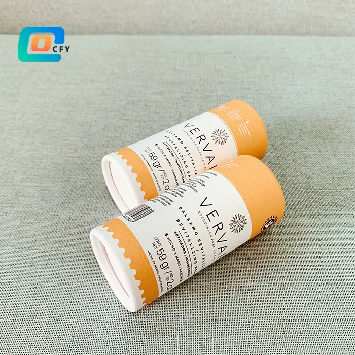 100% biodegradable 0.3 0.5 1 1.5 2 2.5OZ lip balms grease-proof sure deodorant push up tube cosmetic paper tubes lip gloss tube
