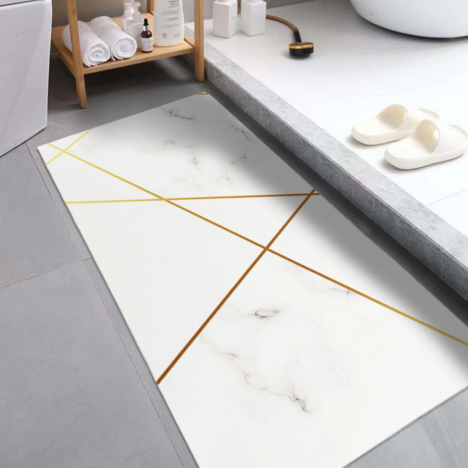 Luxurious Soft Fast Drying Stone Bathroom Mats Non Slip Absorbent Diatomite Bathroom Floor Rug Bath Mats