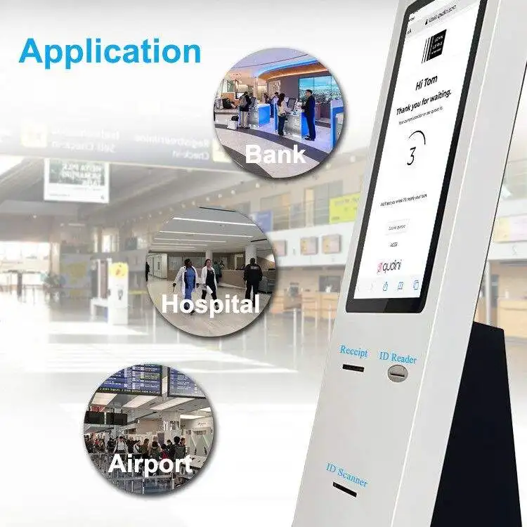 21 Inch Stand Touch Screen Printer Inquiry Payment Machine Card Reader Payment Terminal Kiosk With QR Code Scanner
