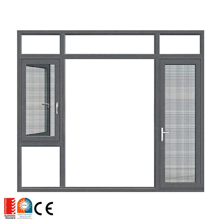 american style vertical sliding burglar proof mesh windows large-glass-windows 3 panel small casement window cheap price