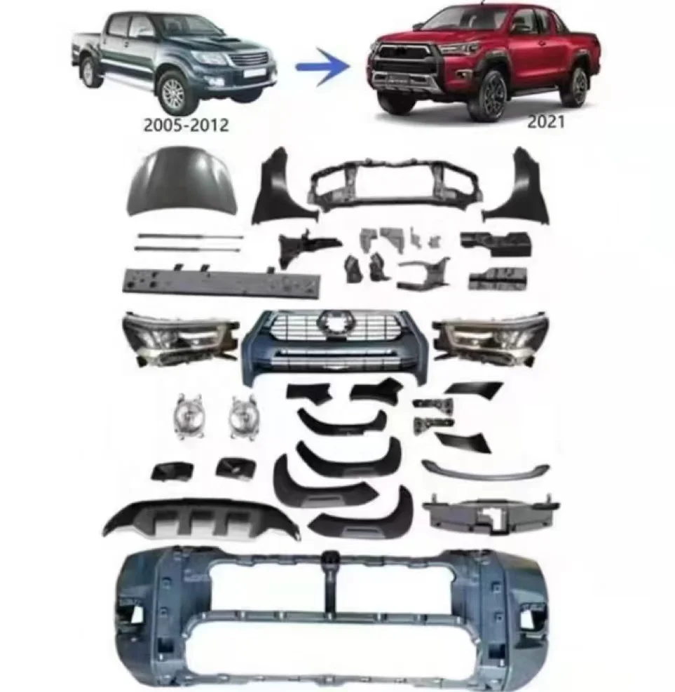 Car Accessories bumper Body kits for Hilux 2005 2006 2007 2008 2009 2011 2012 Upgrade To 2021 Hilux Rocco