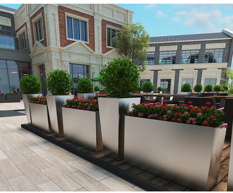 Наружные высокие квадратные рубанки Arlau металлические корзины и для цветов