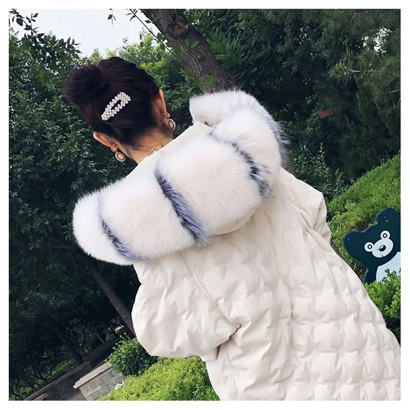 MWFur Winter Season Fashion Factory Custom Big Size Fox Fur Collar Trim for Parka Hood For Fashion Ladies Fur Collar Scarf