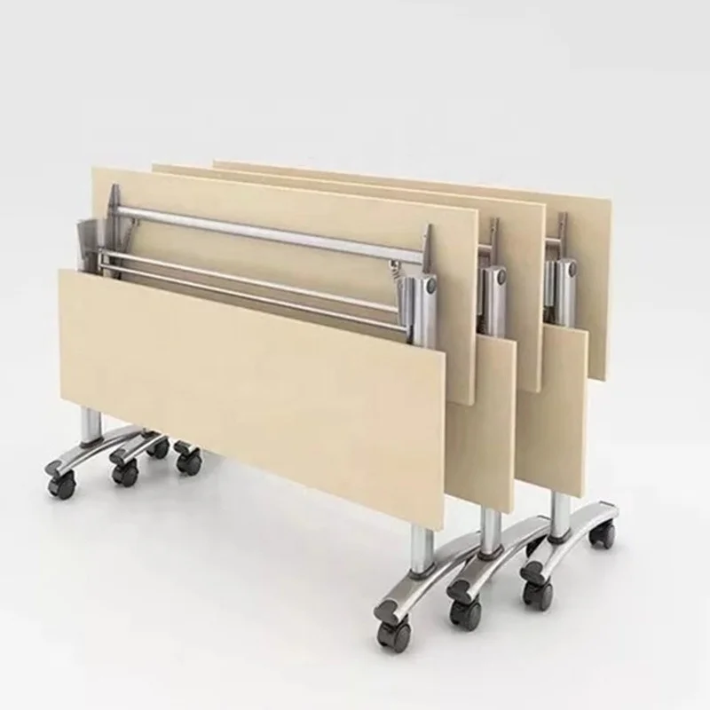 China Manufacturer Foldable Conference Tables Movable Conference Room Table Office Folding Training Steel Conference Table
