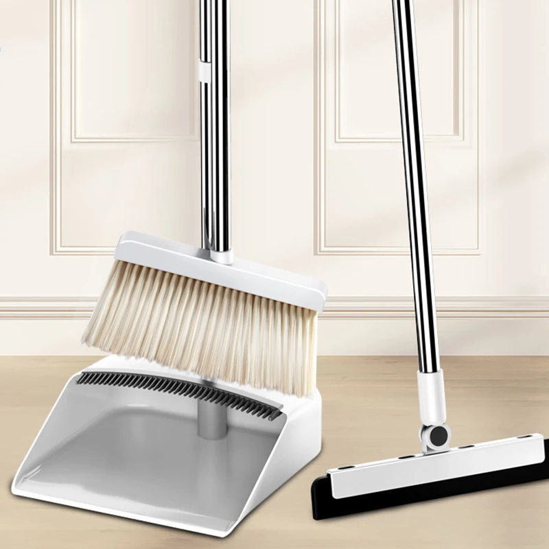 High Quality Custom Combination Rotary Soft Wool Broom Household Folding Magic Broom And Dustpan Set For Home
