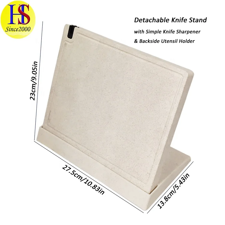 Набор кухонных ножей из нержавеющей стали с цветной ручкой и подставкой