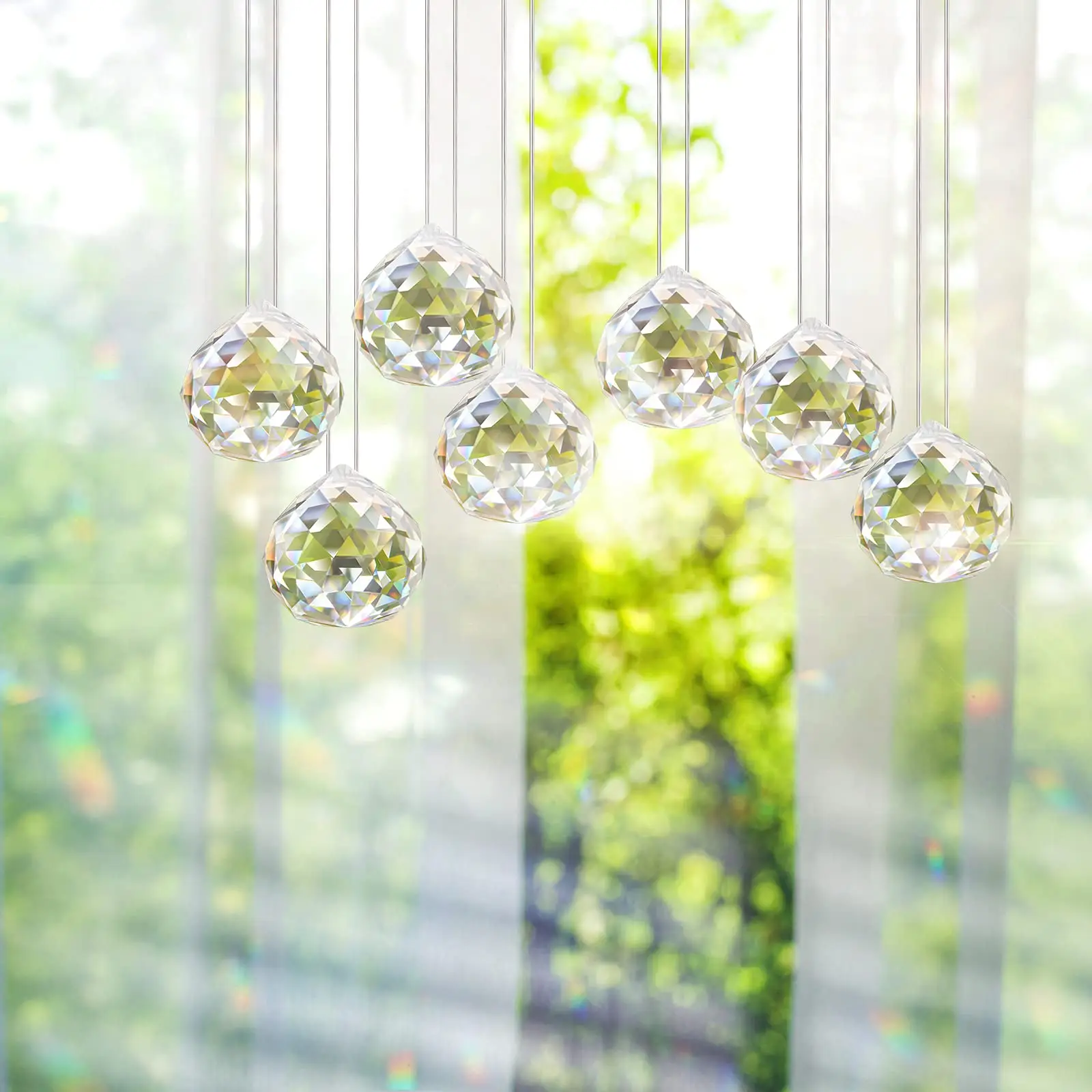 30mm Crystal Ball Prism Pendant Glass Chandelier Hanging crystal chandelier ball Feng Shui Suncatcher Wedding Home Window Decor