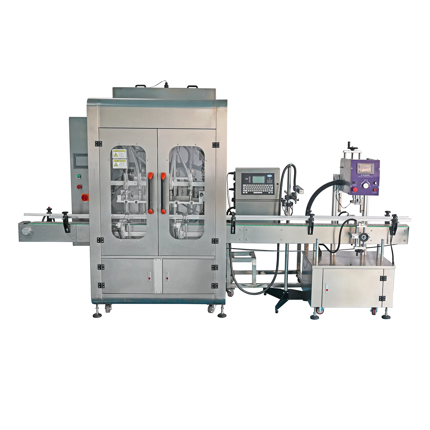 Glass Bottle Water Automatic Fluid Perfume Essential Oil Liquid Soap Filling Machines With Conveyor