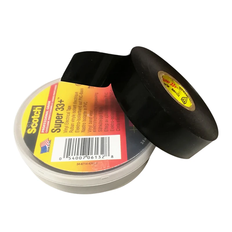 Super 33+ PVC rubber Vinyl Electrical Tape 0.18mm Thick 3/4 in. x 66 ft. x 0.007 in. Single Pressure Sensitive Flame Retardant