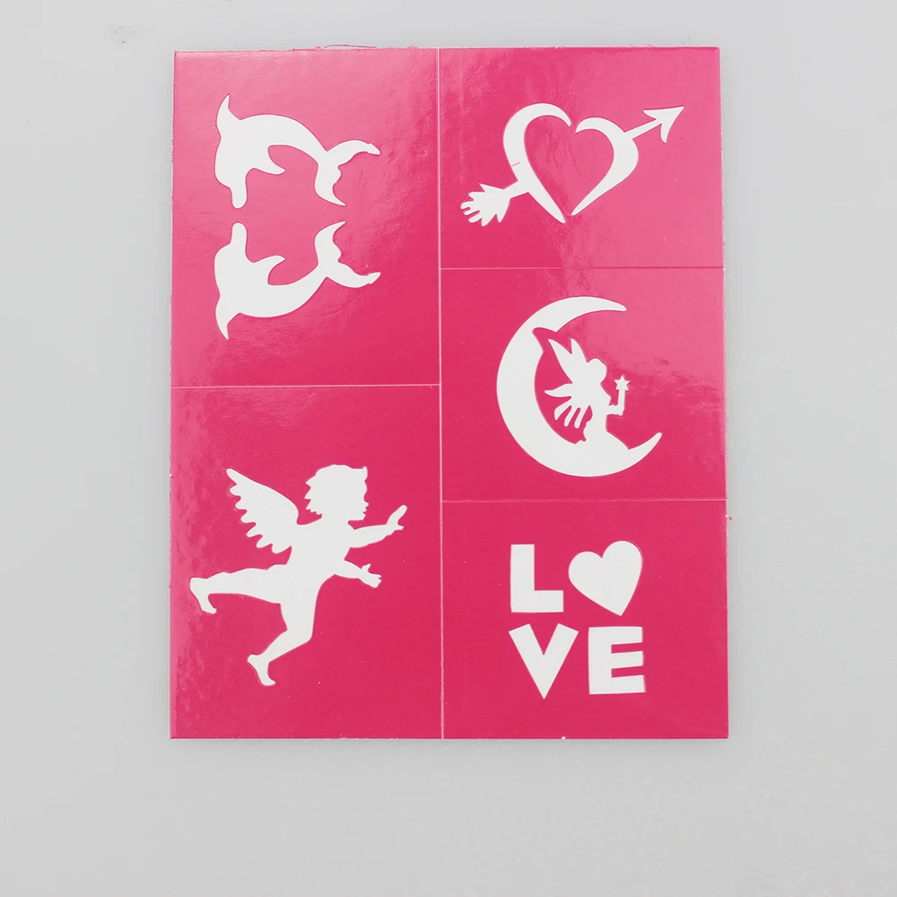 Golden Adhesive Stencils Reusable Body Tattoo and Face Paint Stencils