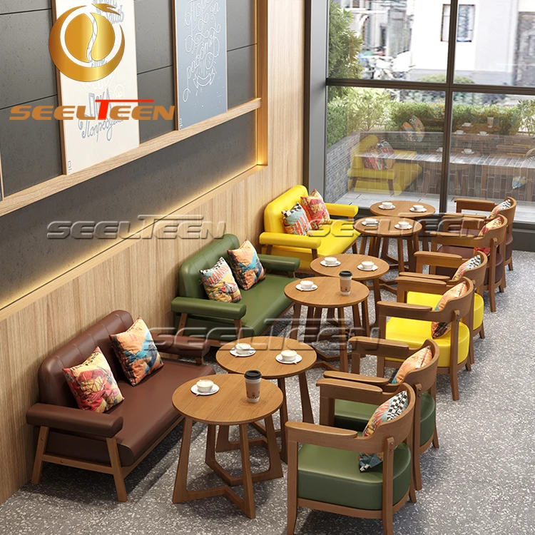 Wholesale Modern Restaurant Furniture Sets Cafe Fast Food Booth Seating Sofa Dining Tables And Chairs Set