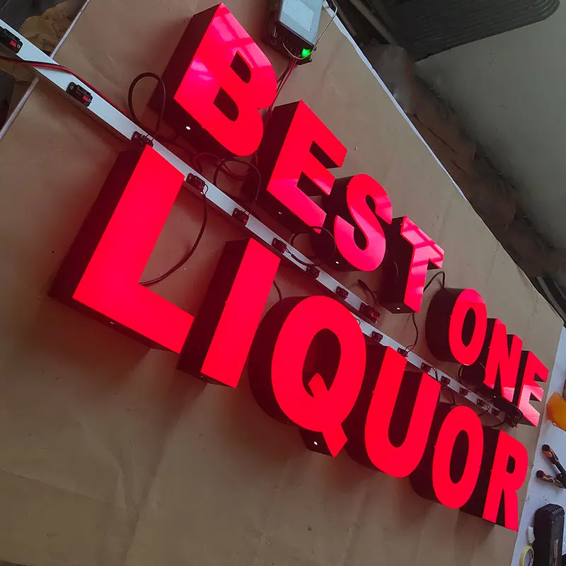 Beer Wine Liquor Led Signs Store Front Advertising Light Liquor Sign Board Led Letters Alphabet