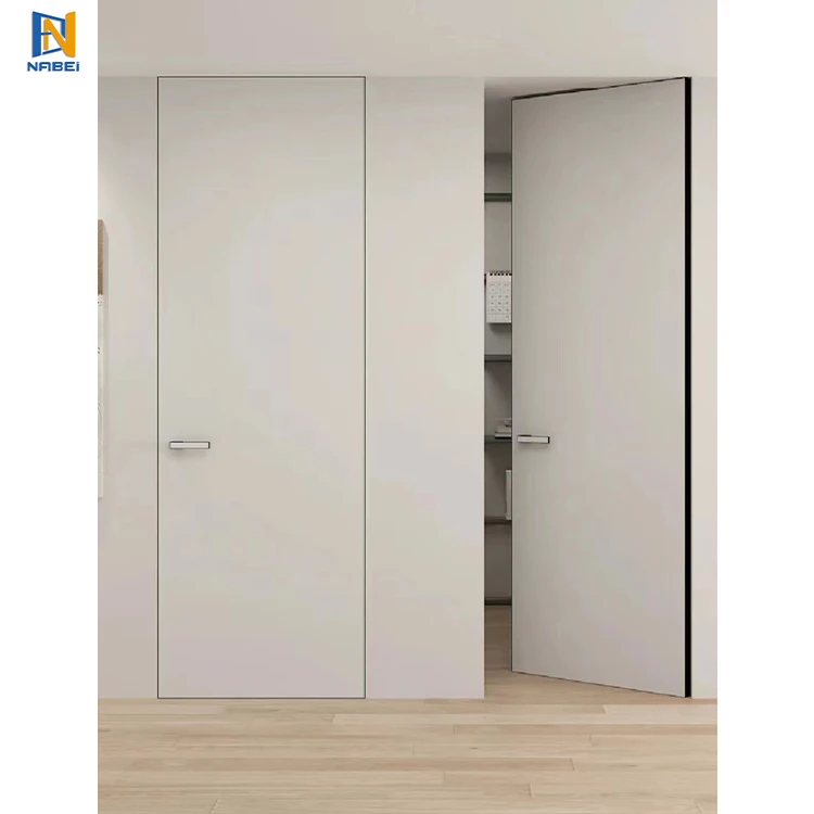Factory Wholesale Price High Quality Entrance Hidden Aluminum Frame Wooden Door Secret Room Embedded Wall Invisible Door