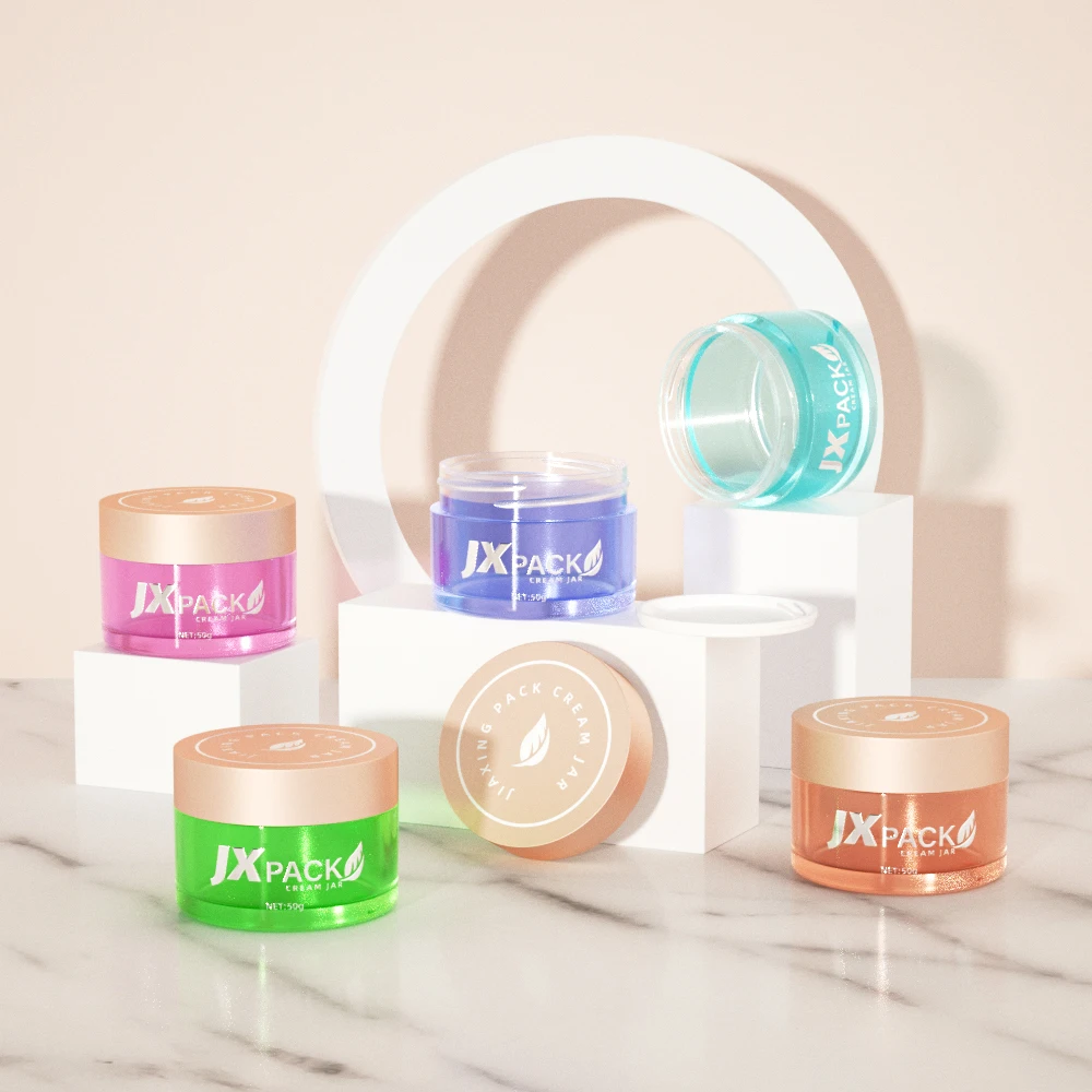 5ml 15ml 20ml 30ml 50ml Empty Round Low Profile Cosmetic Bath Salt Body Butter Lotion Slime Jars Plastic Containers with Lids
