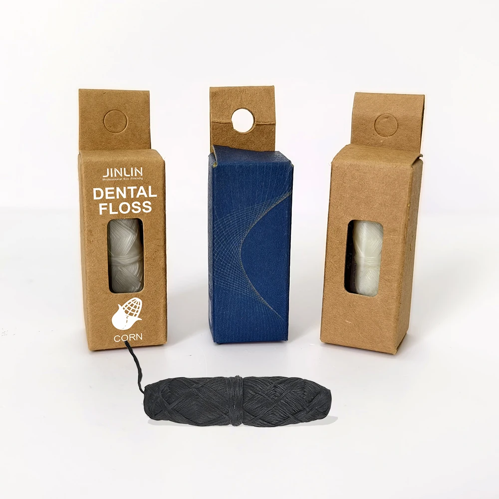 Eco Friendly Mint Corn Portable Box Dental-floss Silk Individual Wrapped Bamboo Charcoal Bottle Dental Floss For Oral Care