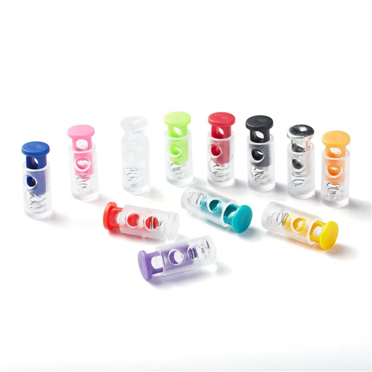 Wholesale Eco-friendly Toggle Plastic Cord Locks End Spring Rope Stopper For Clothes
