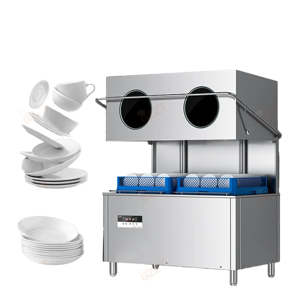 120 baskets/hour Double Baskets Hood Type Commercial Dishwasher Heavy Duty Industrial Dishwasher Upright Restaurant Dishwasher