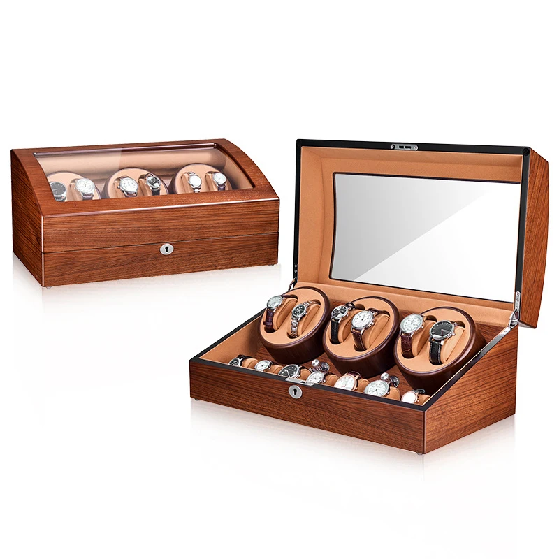 Custom Luxury Premium 13 Slots Watch Winder Box for Automatic Watches with Lock Led 5 Rotation Modes Wood Watch Winder