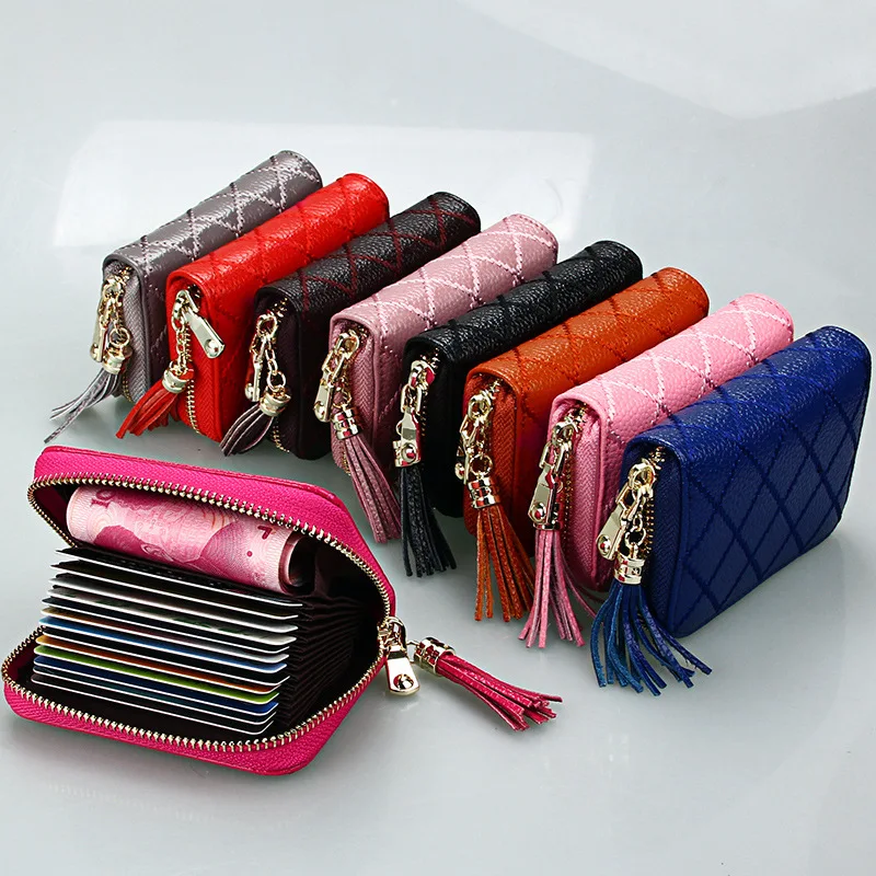 Stylish and durable Business Card Holder Wallet Women Credit Card Holder  Card Wallet  Leather Protects Case Coin Purse