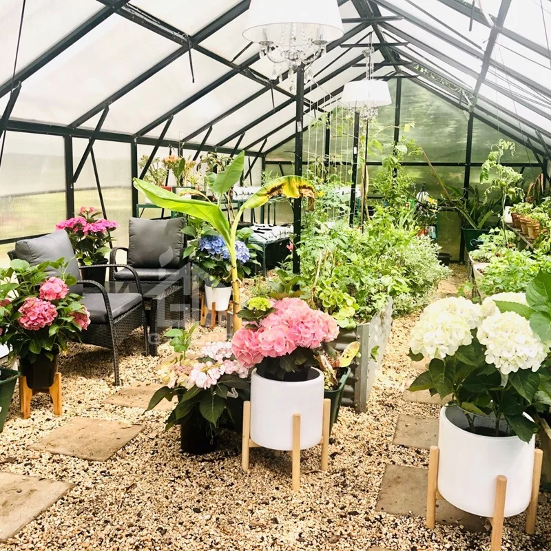 G-MORE High Class Aluminum Framed Greenhouse 10MM PC Pavilion 12x4 Meters