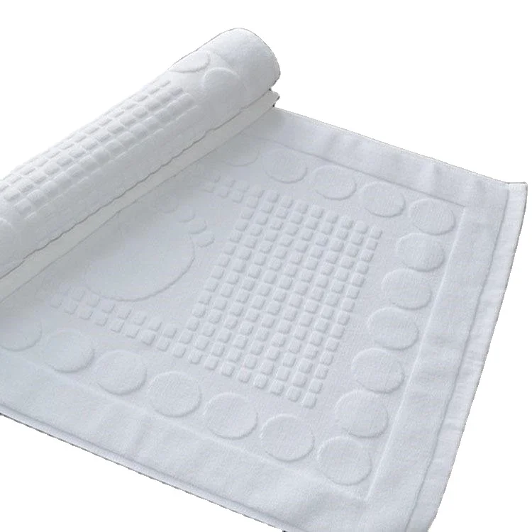 100% cotton terry white hotel bathmat foot towel