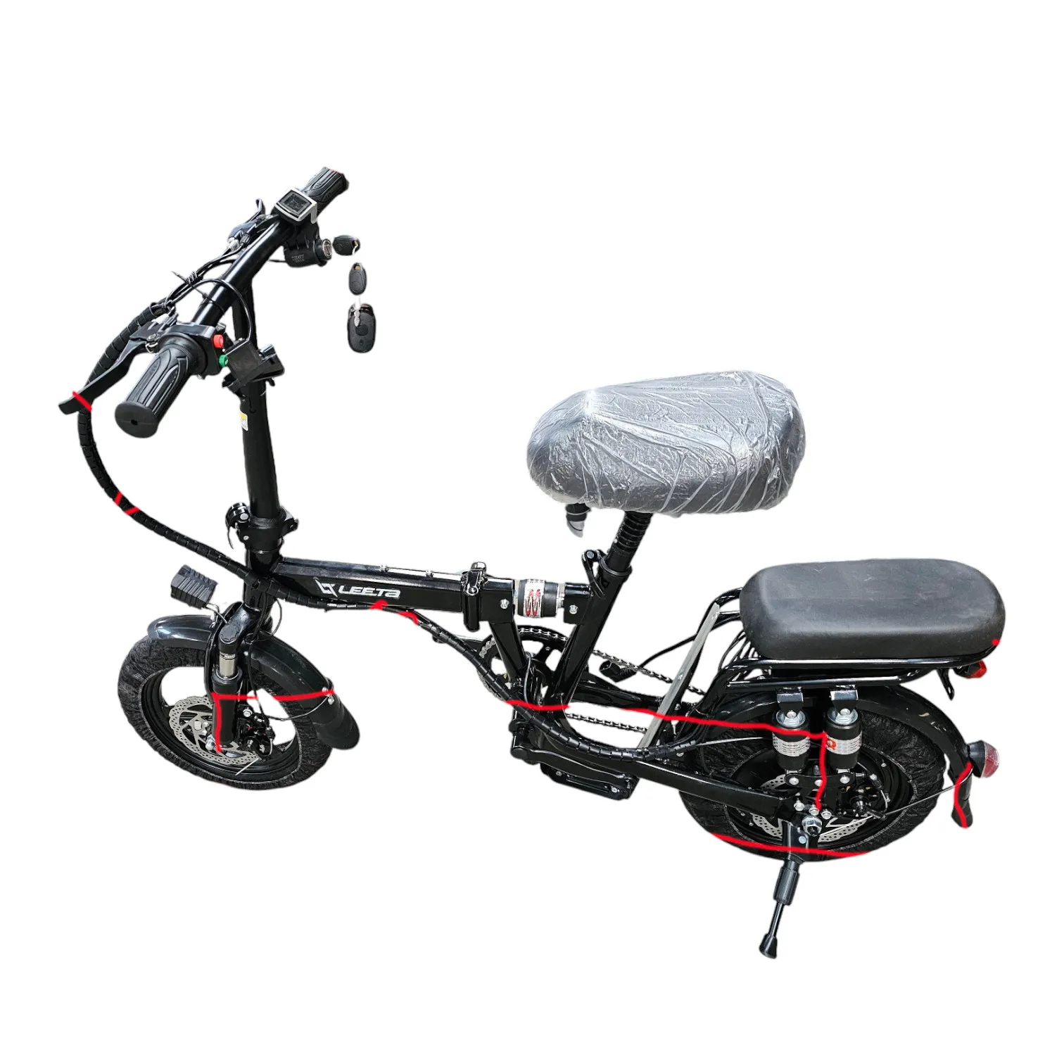 Lightweight 10 Inch Folded E Bicycles Folding Electric Bike Fat Tire Electric Bike 350W 48V Portable Electric Scooter For Adult
