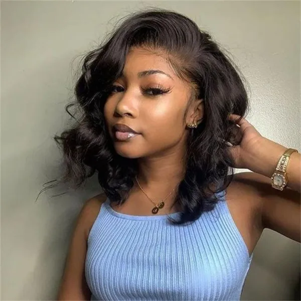 Body Wave Real Human Hair Lace Front Wigs Cheap Bob Lace Front Wigs With Baby Hair Short Wigs For Black Women
