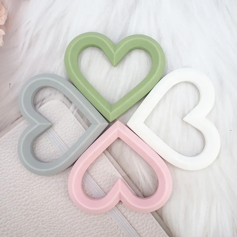 High Quality Food Grade Baby Pendants DIY Teething Toys Teeth Tiny Rod Heart Silicone Teethers for Babies