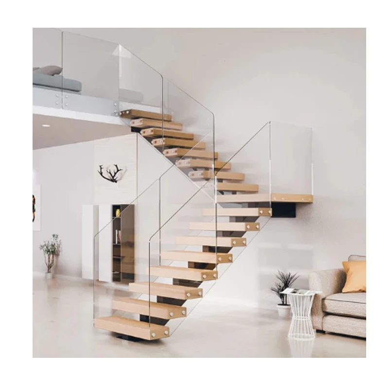 YL по индивидуальному дизайну прямая лестница из нержавеющей стали винтовая внутренняя с деревянным протектором и стеклянными перилами