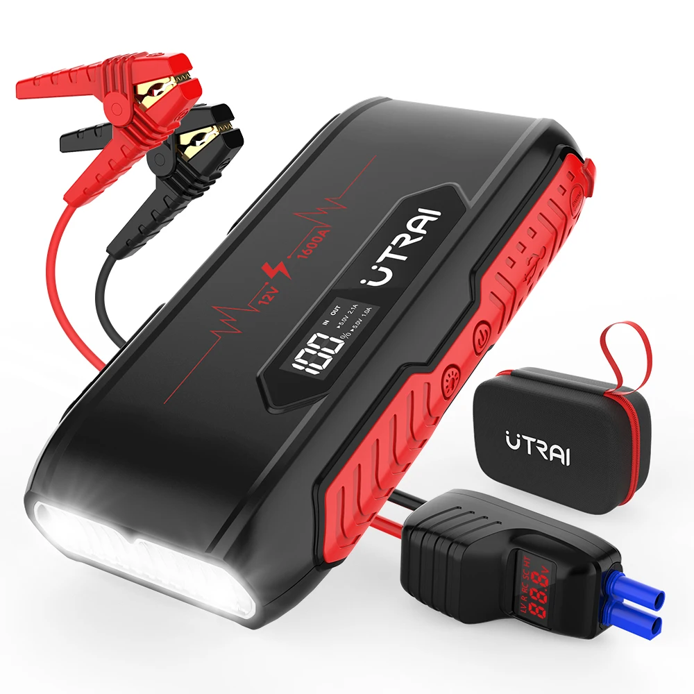 20 000mAH Jump Starter 1600A 12V Power Bank Booster Emergency Charger Car Battery Jumpstart Starting Device