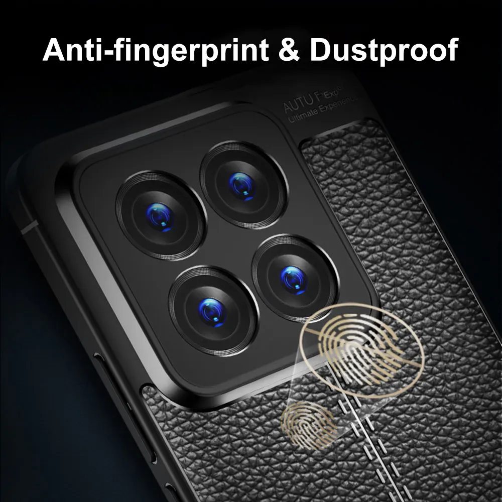 WLONS WLS47 Friendly Lychee Skin Pattern Mobile Drop Proof Camera Lens Protection Tpu Phone Case For Xiaomi 14 Pro