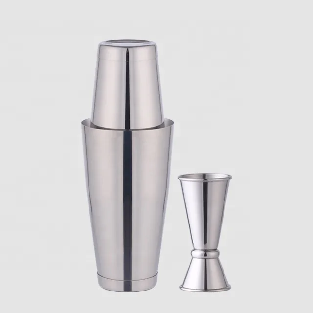 
Factory Direct 800ml boston stainless steel barware copper bar set 