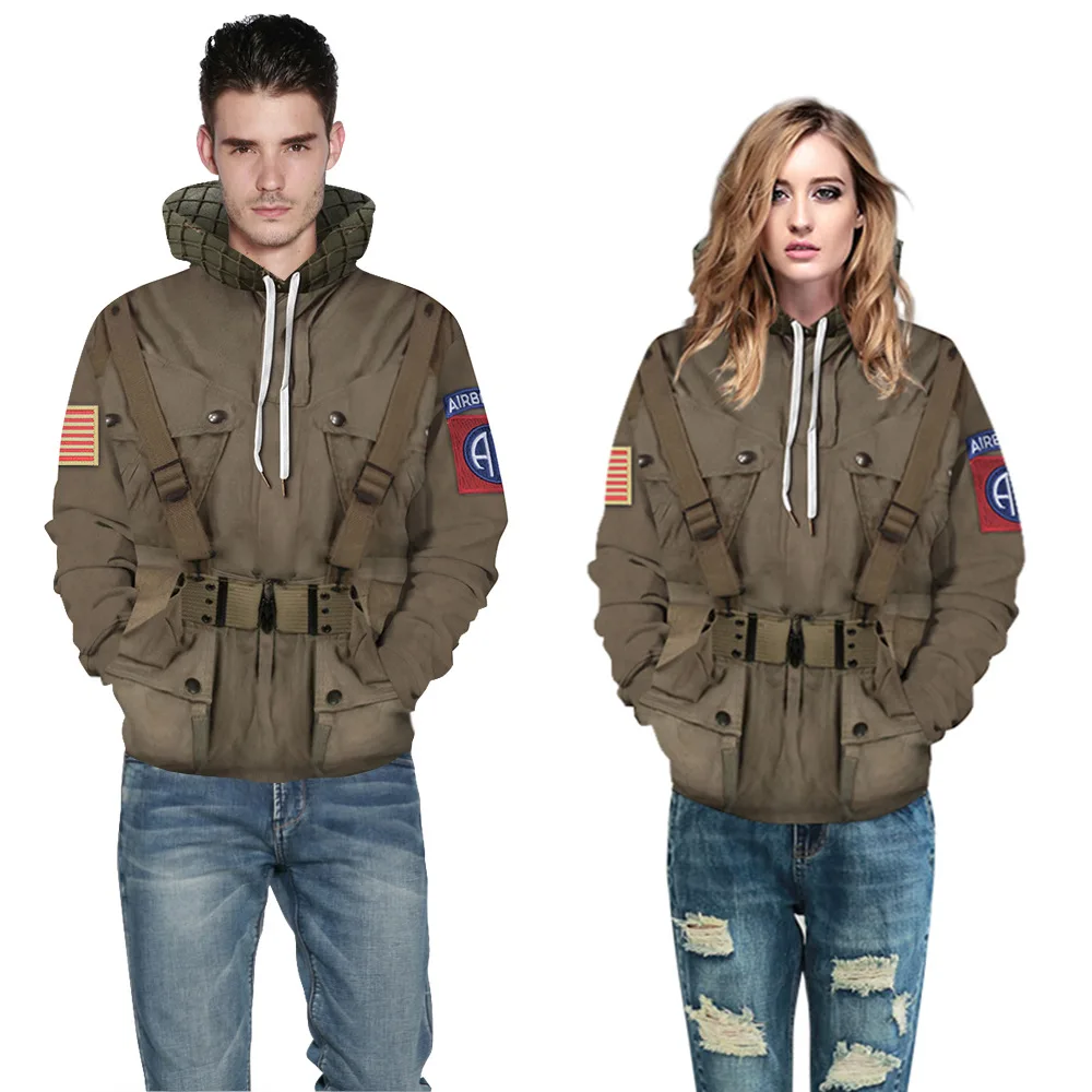 Fashion Casual Hooded Sweater Manufacturer Men Sweater With Hood Digital Printing Couple Hooded