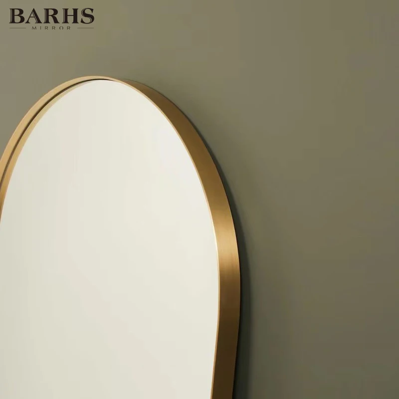 Large metal frame full body mirror decorative wall arch full length floor mirror furniture