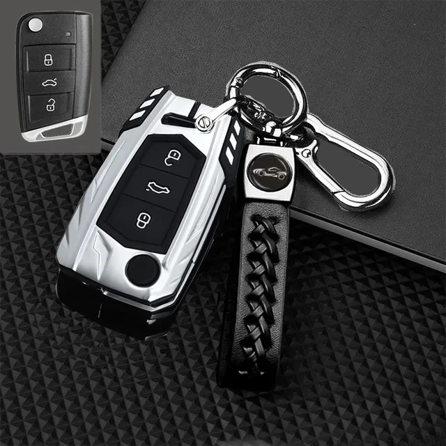 Metal Car Key Case Cover For VW Volkswagen Golf 7 MK7 Tiguan MK2 For SEAT Ateca Leon FR 2 Ibiza For Skoda Octavia Accessories