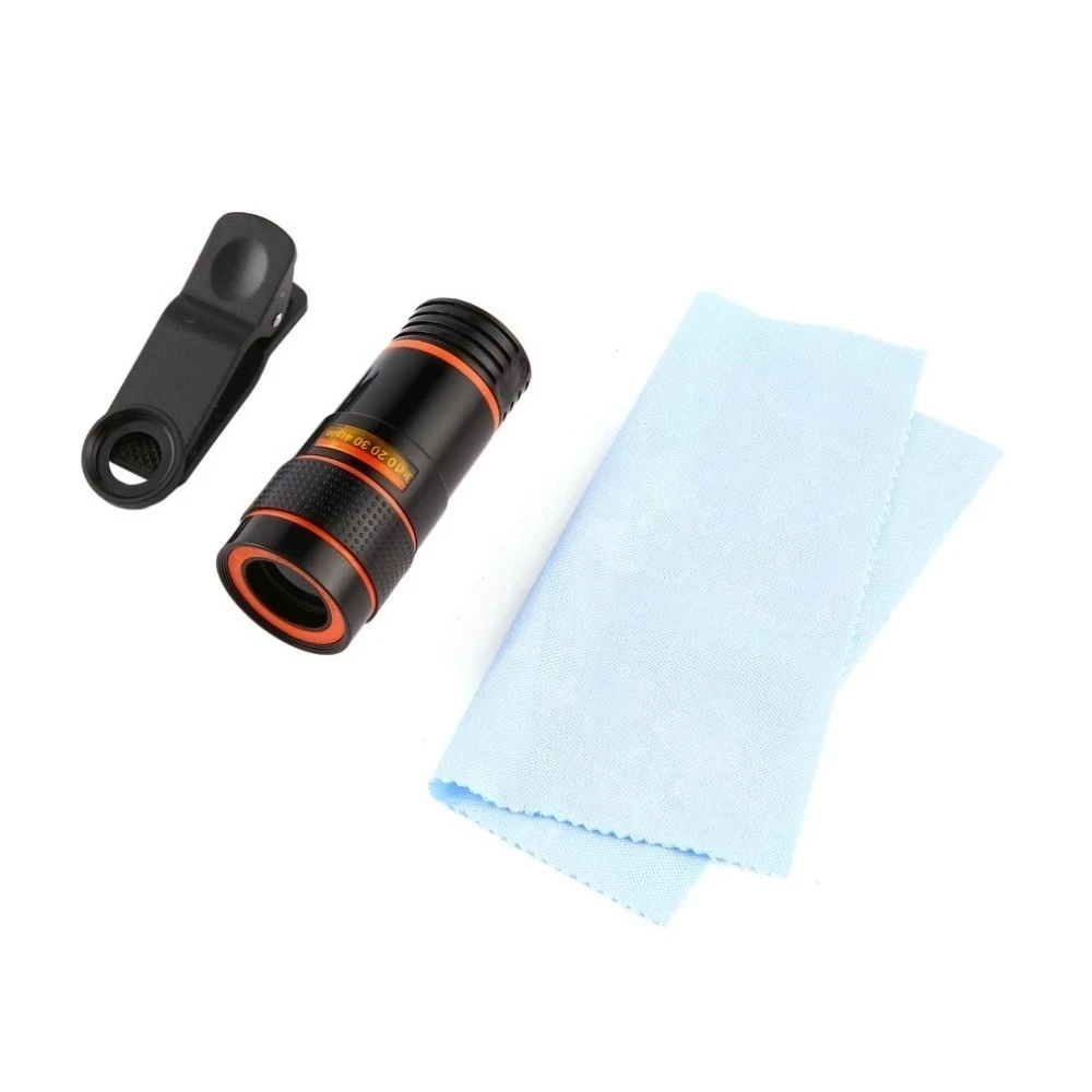 Hot selling Universal phone monocular 12x telephoto telescope zoom camera lens with fisheye/macro/wide angle