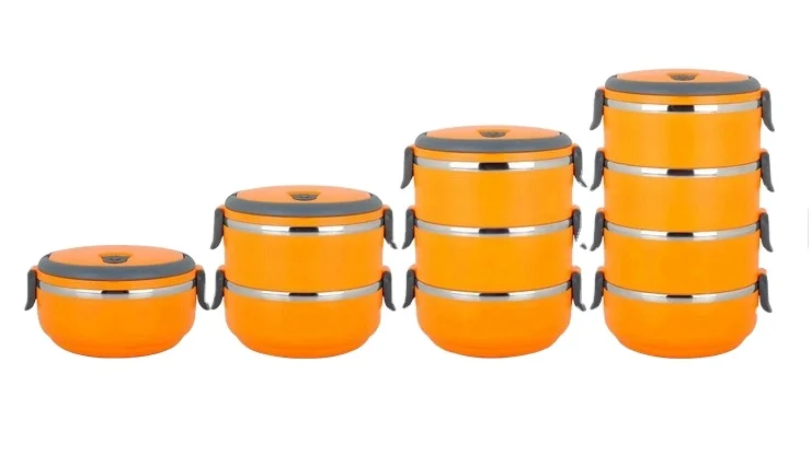 Factory OEM Multi Tiers Stackable Lunch Box Set Leakproof Stainless Steel Insulated Tiffin Lunch Box With Lock