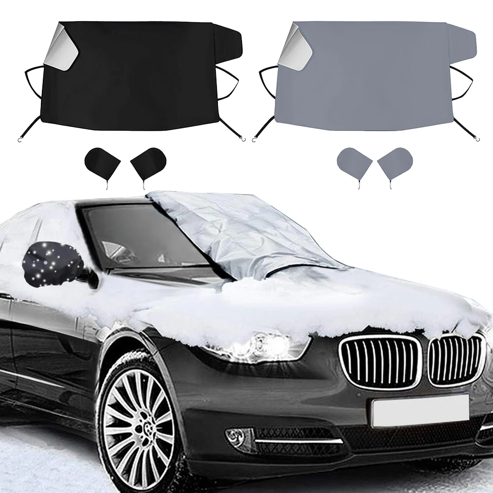 Car Windshield Windscreen Cover Outdoor Windproof Half Car Windshield Sun Shade Protector Snow Ice Front Cover