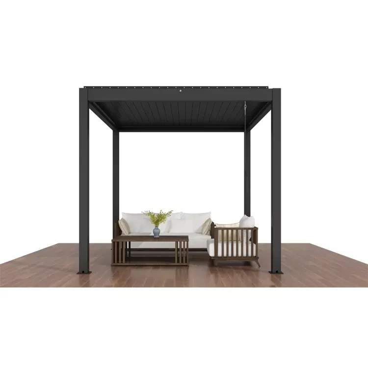 Luxury Modern Outdoor Pergola Garden Pergola Aluminium Alloy Louver Roof Metal Waterproof Shenzhen Steel Aluminum Alloy 3.0mm