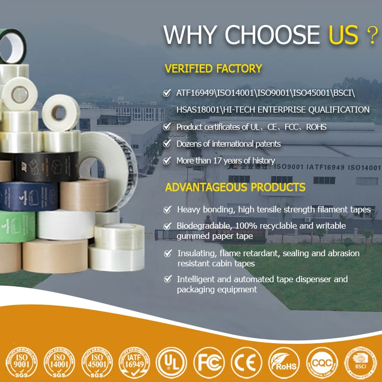 JL3 Manufacturer Wholesale Custom Water-Activated Gummed Adhesive Packaging Kraft Paper white Kraft Paper 50mm Reinforced Tape