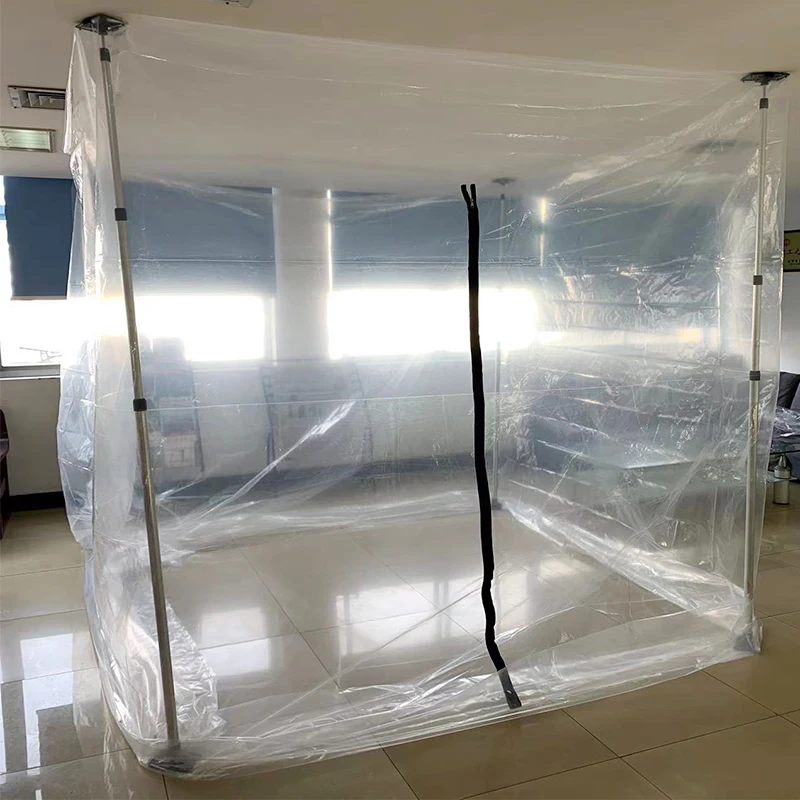 Factory extension poles and adhesive zippers Dust Barrier system zip wall plastic door for construction