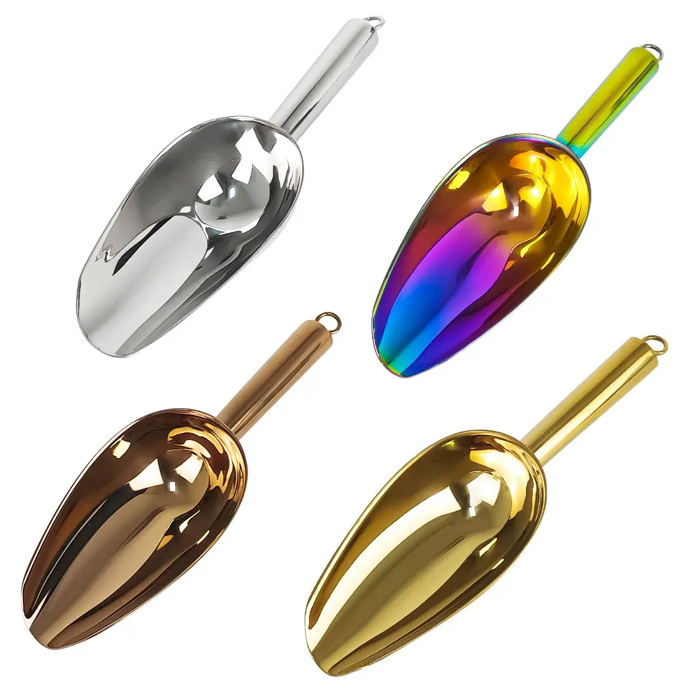 Wholesale Amazon Hot Selling Food Stainless Steel Shovel Scoop Coffee Bean Ice Cube