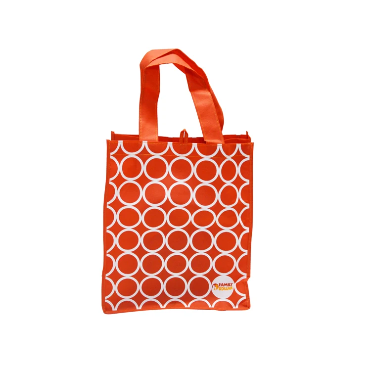 Bulk Customized Printed Red Reusable Grocery Organizer Shopping PP Non Woven Bags with Handles