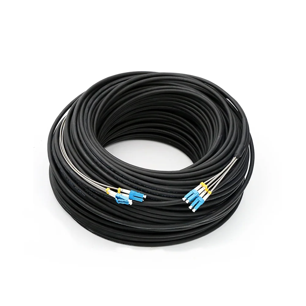 LC- LC Armored Fiber Optic Patch Cable Indoor Outdoor RRU RRH CPRI Singlemode 4 Core 7.0mm Telecommunication Equipment Sps Ip42