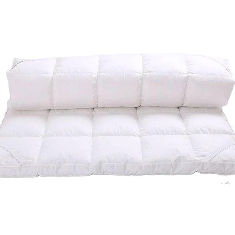 Luxury High Quality Hotel Use Soft Warm Cotton Fabric Two Layers Goose Down Feather Cotton Mattress Topper