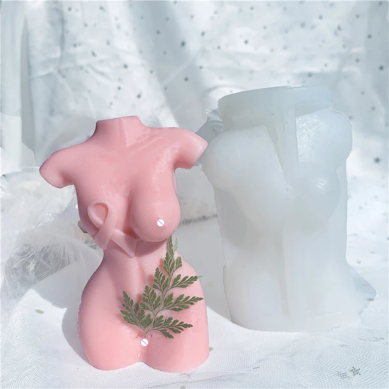 Цементная розовая лента женская форма Ароматизированная соевая человеческая голая изогнутая силиконовая форма для свечи