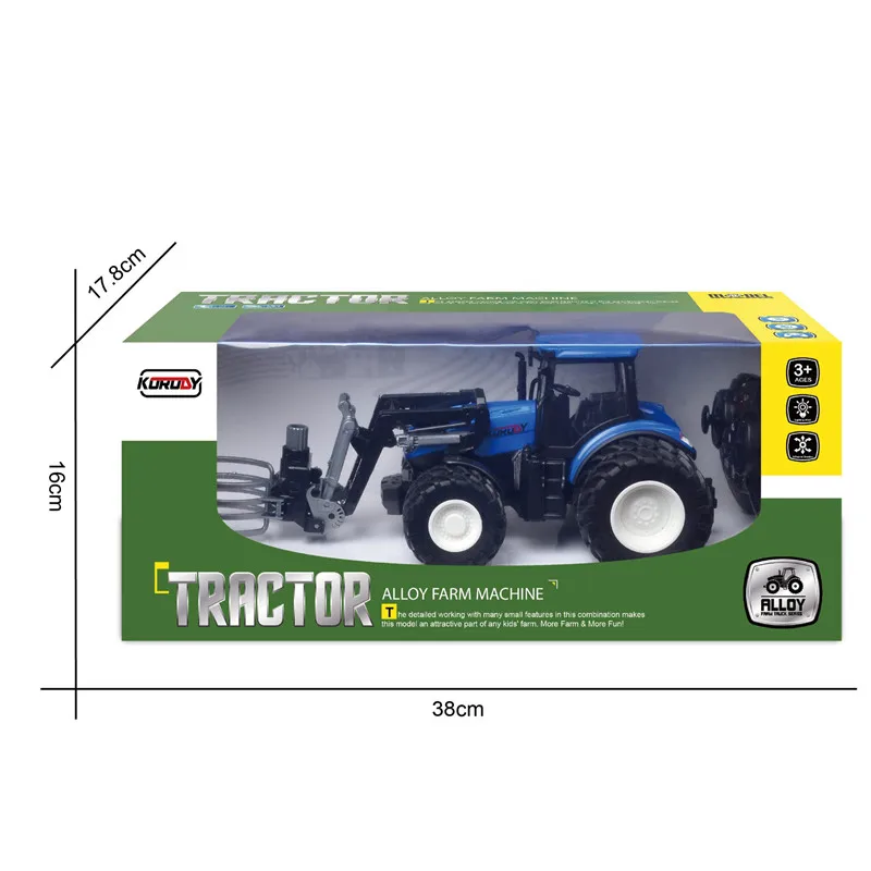 Factory Supply alloy farmer car Toy High performance R/C tractor kids toys