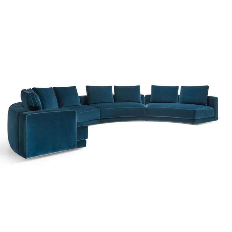 Contemporary modular masterpiece half round designer sofas interior blue velvet home decor sofa