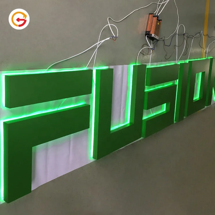 JAGUARSIGN Custom Company Wall Led Backlit Letter 3D Signage Logo Stainless Steel Illuminated Gym Signs Wall Decor Big Letters