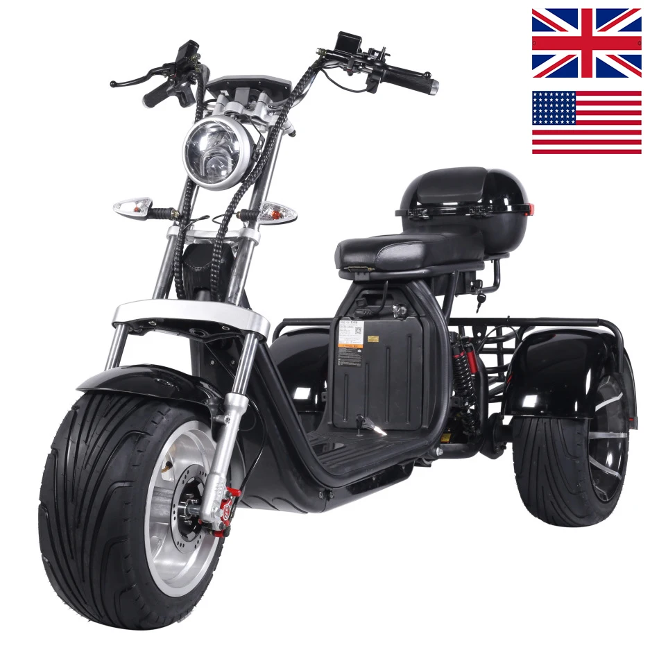 Hot Sale Warehouse EEC COC Adult Three Wheel Citycoco Golf Cart 60V 20Ah 2000W Tricycle 3 Wheel Citycoco electric Tricycle